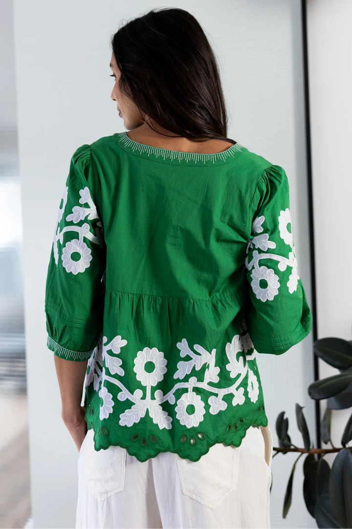Gladiola Top - Leaf Green