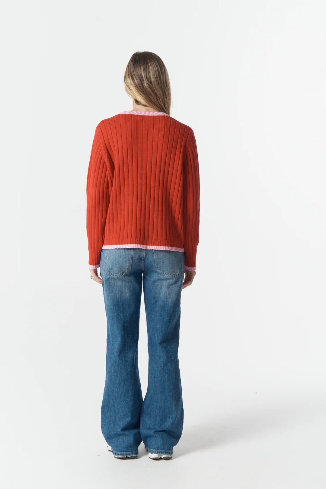 Glow V Neck Knit - Scarlet