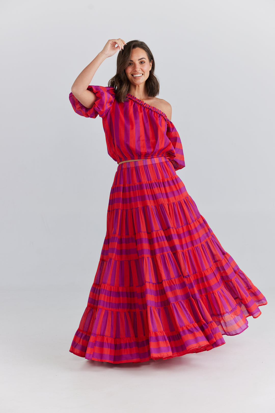 Blossom Skirt in Yuzu Stripe Blossom Skirt in Yuzu Stripe