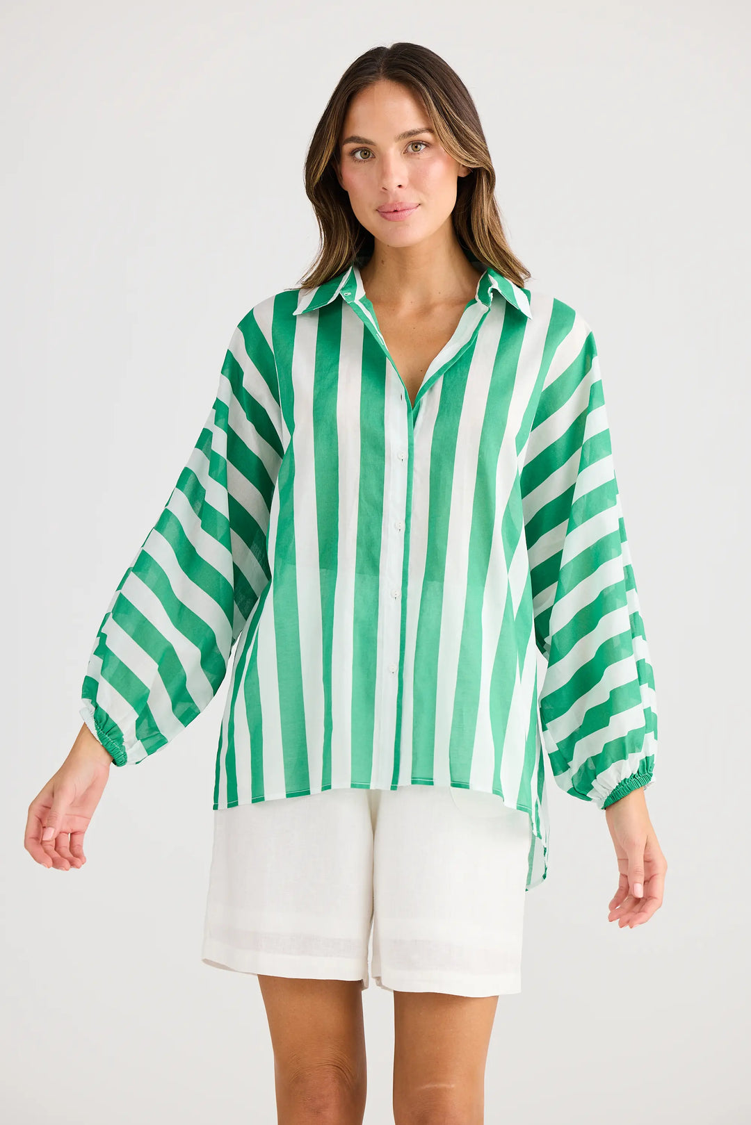 Cliffside Shirt - Green Stripe