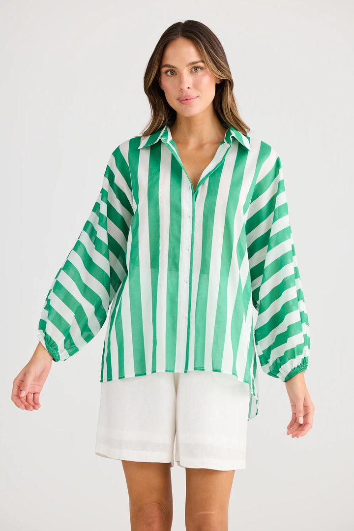 Cliffside Shirt - Green Stripe