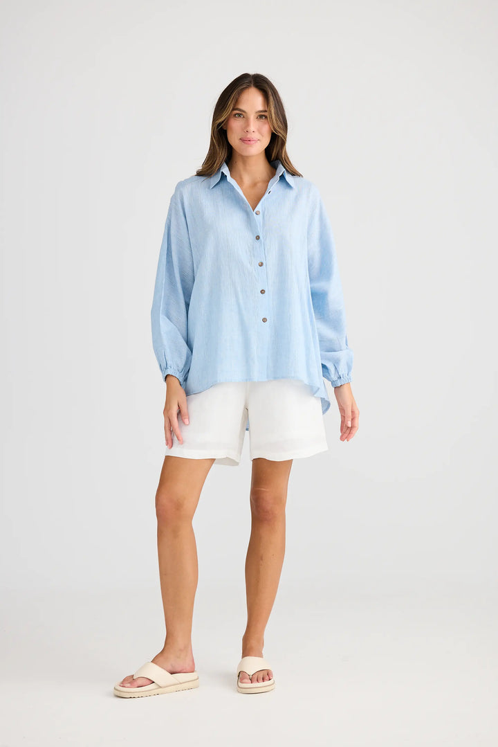Cliffside Shirt - Blue Self Stripe