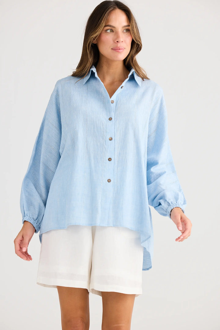 Cliffside Shirt - Blue Self Stripe