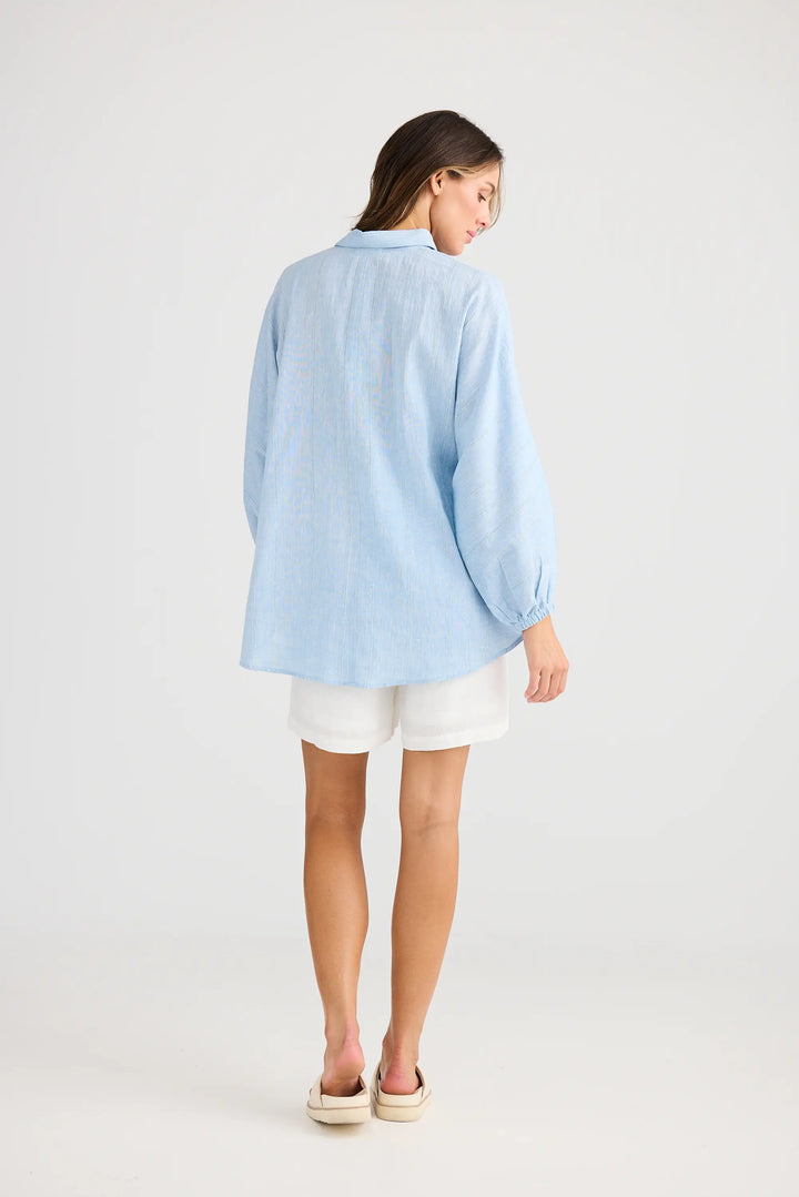 Cliffside Shirt - Blue Self Stripe