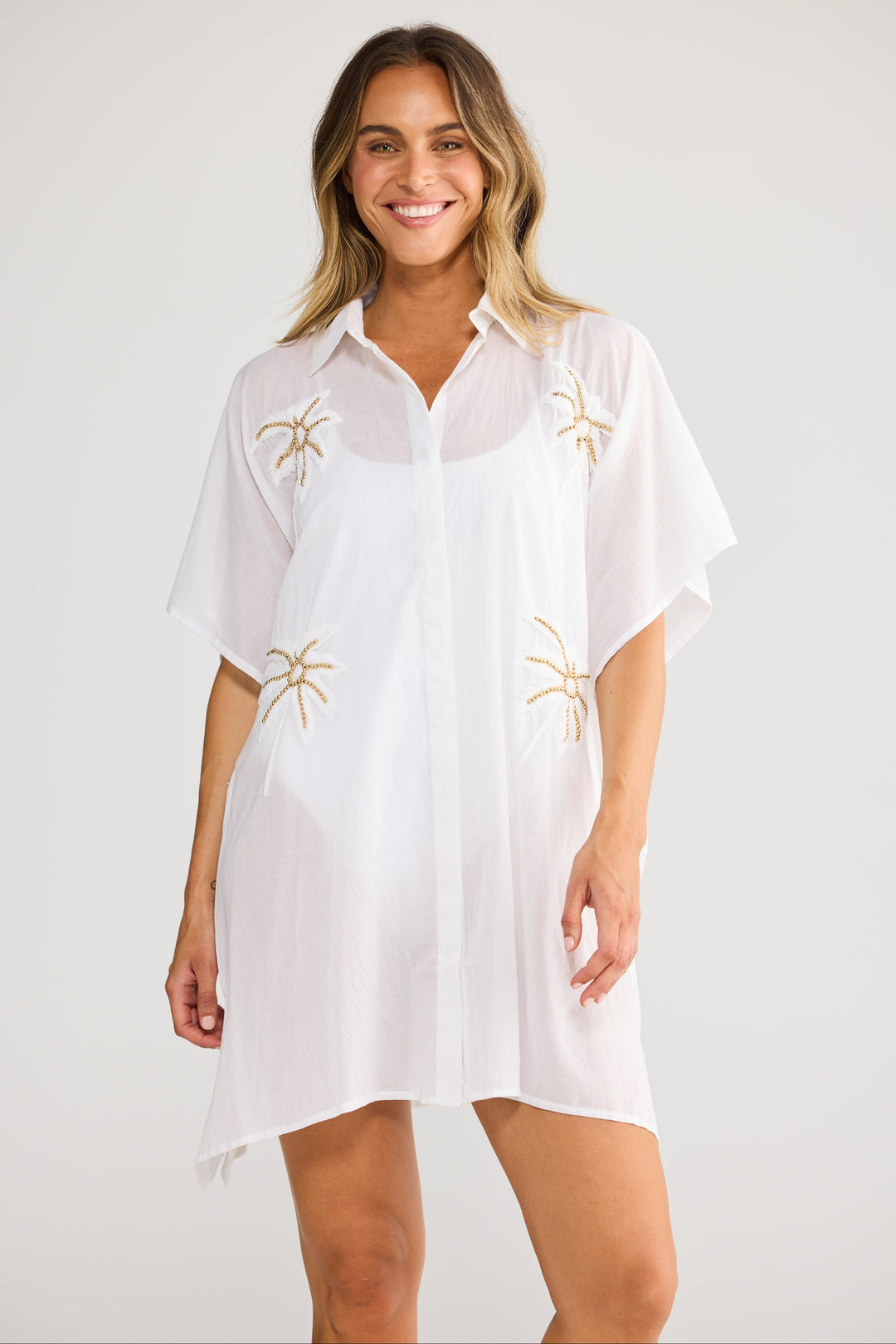 Halia Shirt Kaftan - White