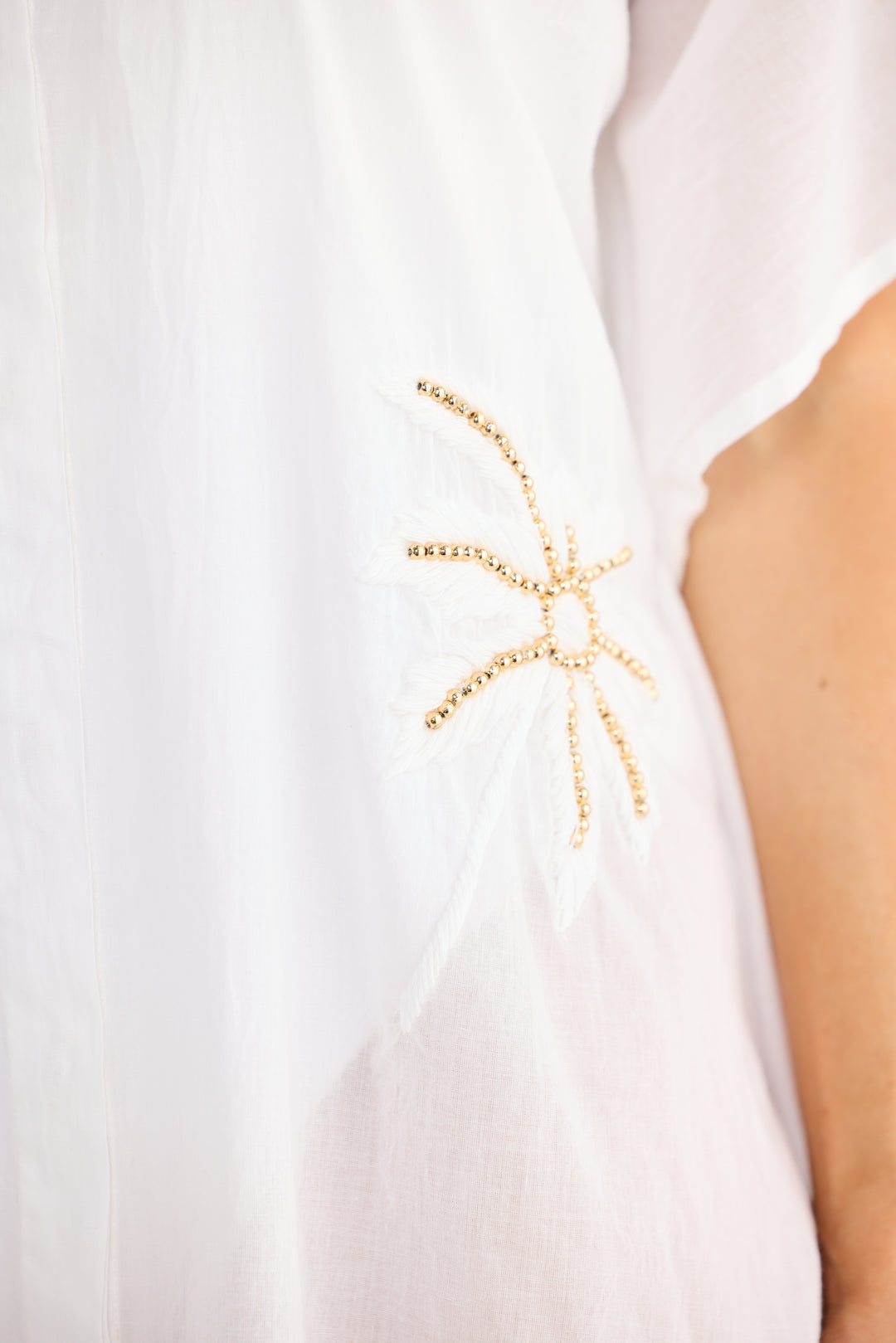 Halia Shirt Kaftan - White