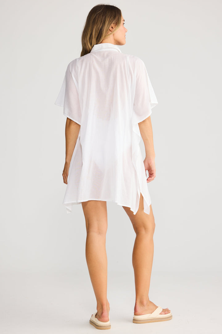 Halia Shirt Kaftan - White