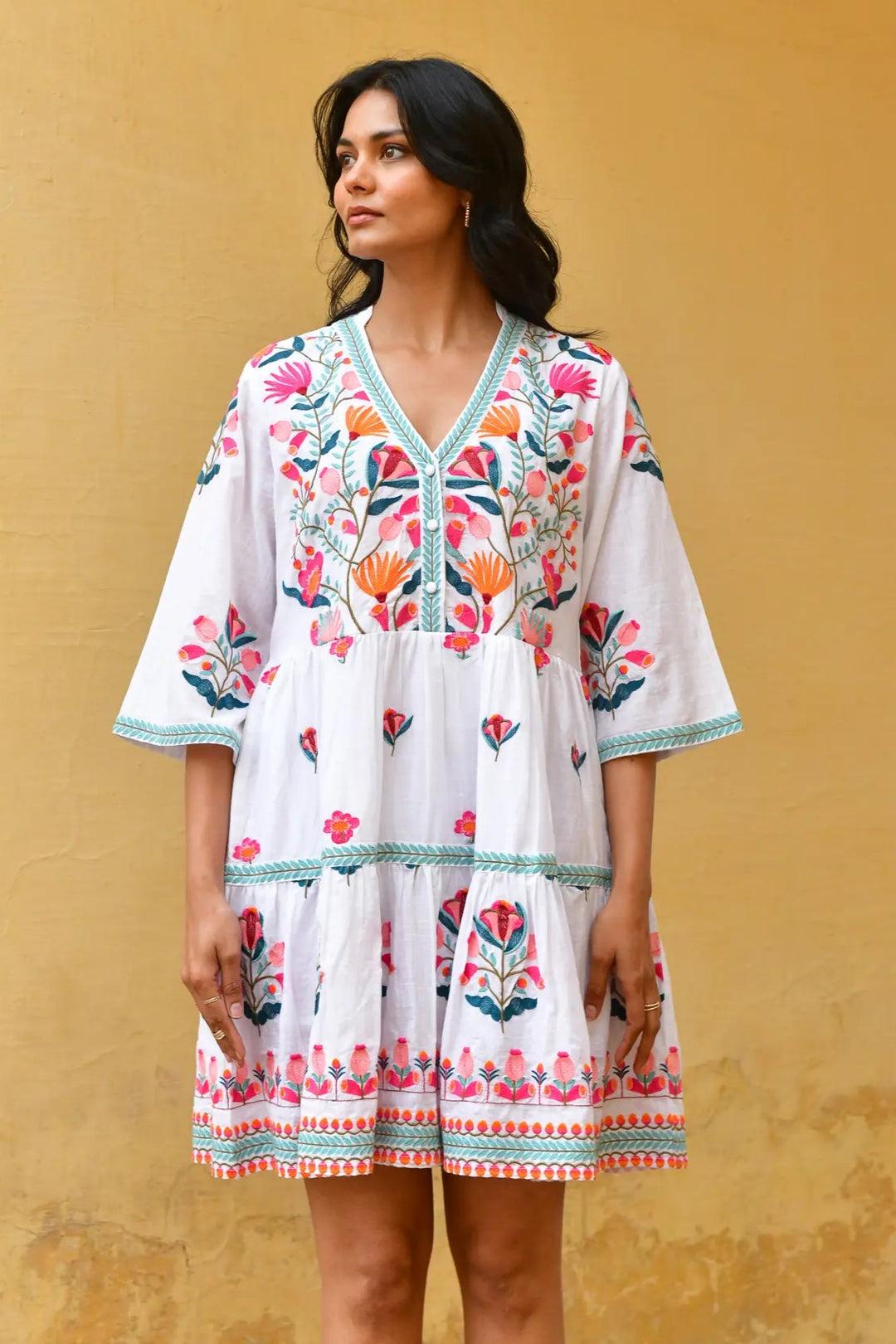 Azure & Indigo Hummingbird Swing Dress