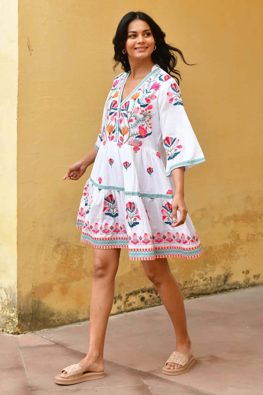 Azure & Indigo Hummingbird Swing Dress