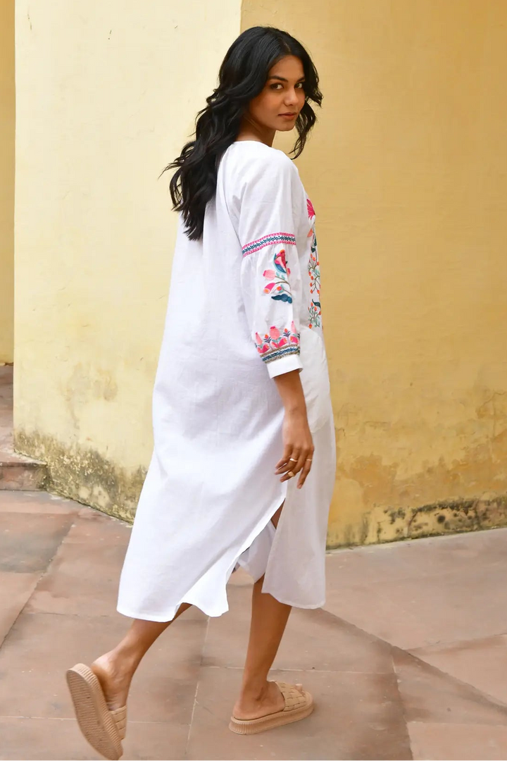 Azure & Indigo Hummingbird Kaftan