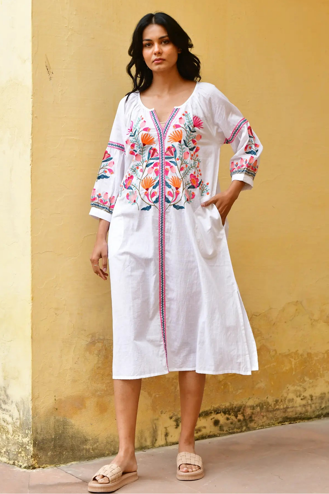 Azure & Indigo Hummingbird Kaftan
