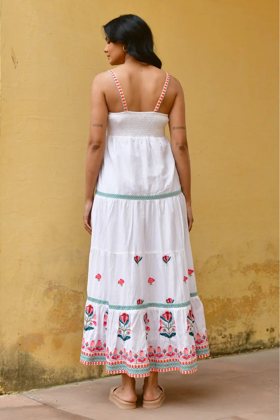 Azure & Indigo Hummingbird Swing Maxi Dress