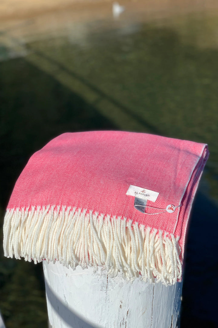 Herringbone Throw - Coral Island