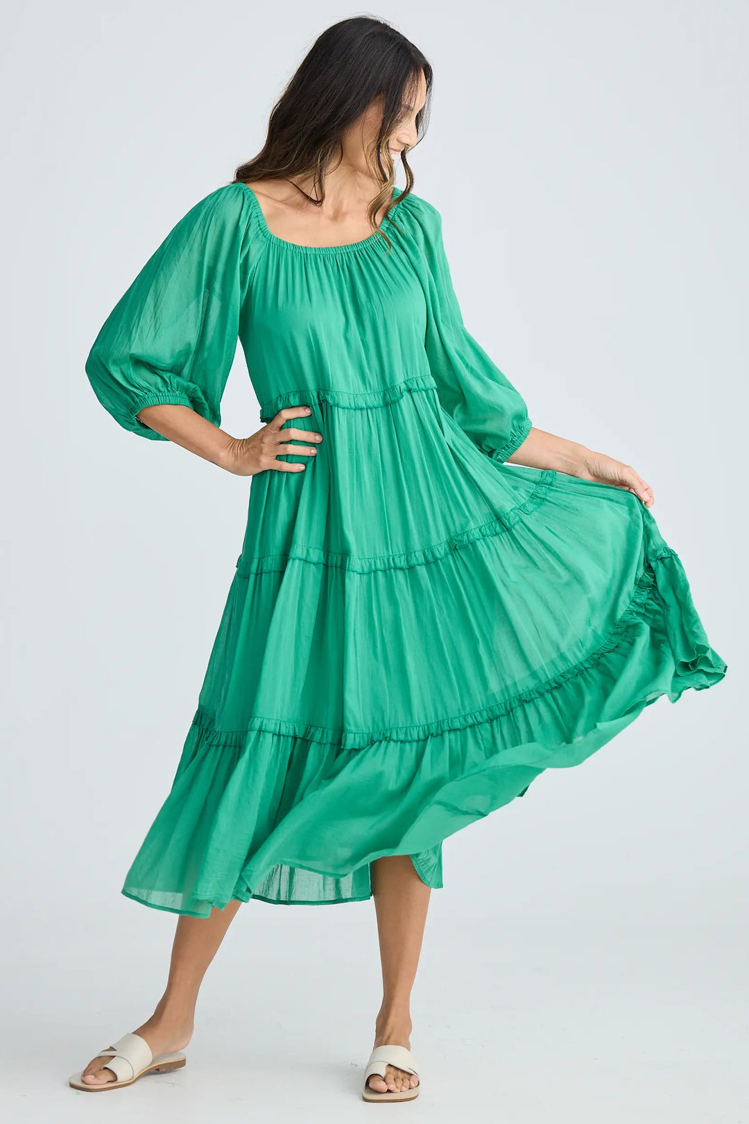 Holiday Trading Grenadine Dress Jade Green
