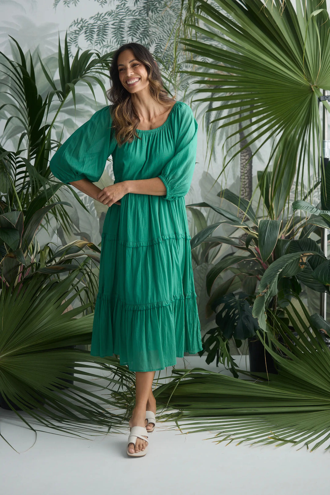 Grenadine Dress - Jade Green