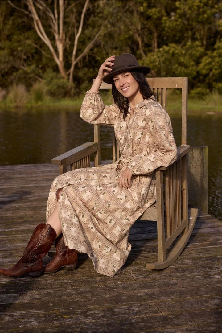 Homestead Belted Dress - Texas Print