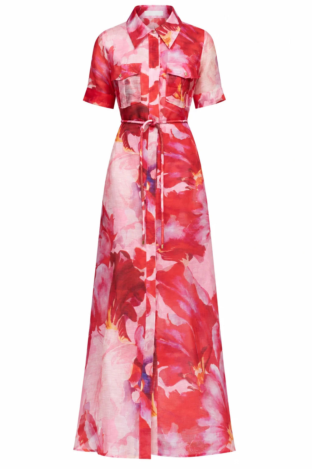Ina Maxi Dress - Pink Red Floral