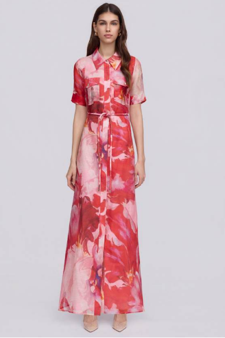 Ina Maxi Dress - Pink Red Floral
