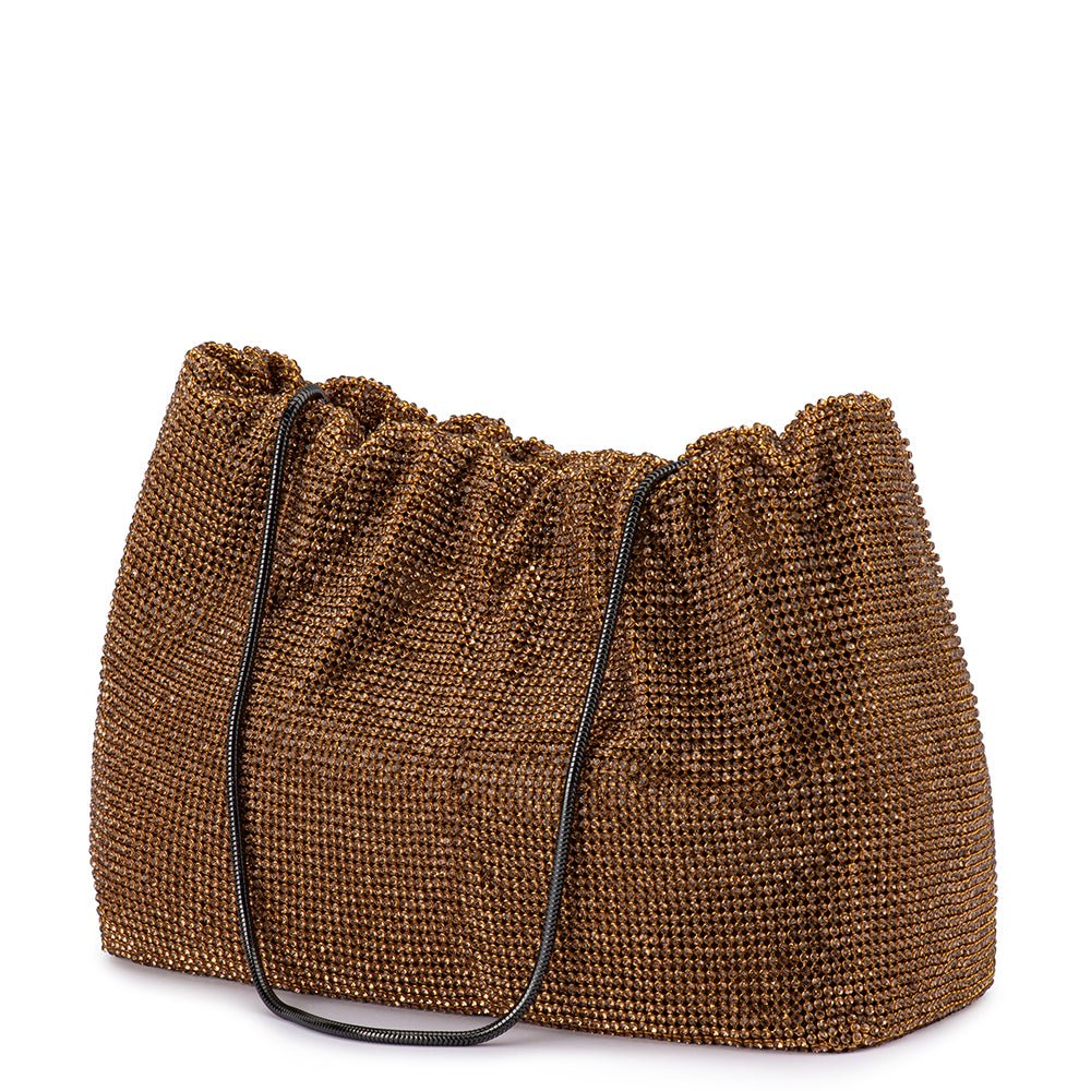 Jessie Crystal Mesh Pouch - Bronze