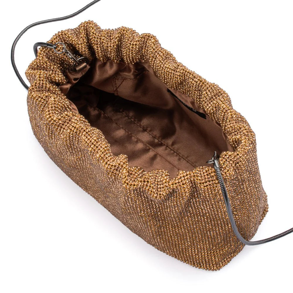 Jessie Crystal Mesh Pouch - Bronze