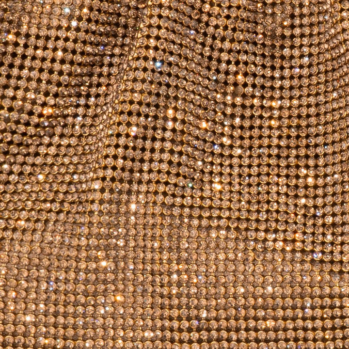 Jessie Crystal Mesh Pouch - Bronze