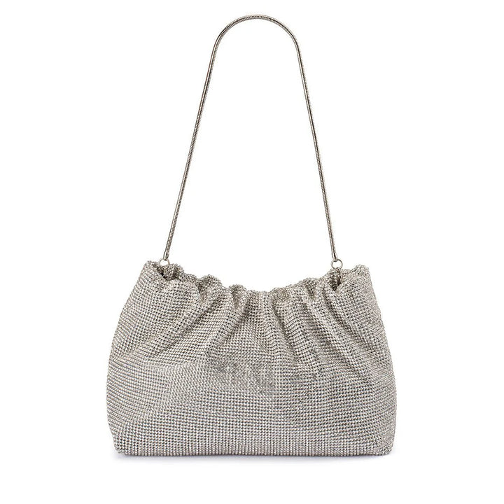 Jessie Crystal Mesh Pouch - Silver