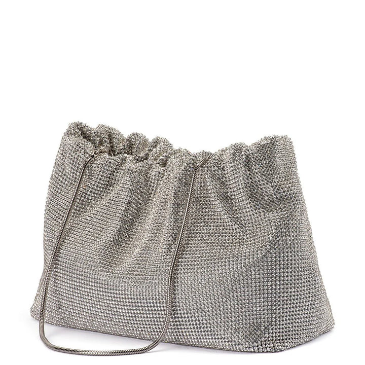 Jessie Crystal Mesh Pouch - Silver
