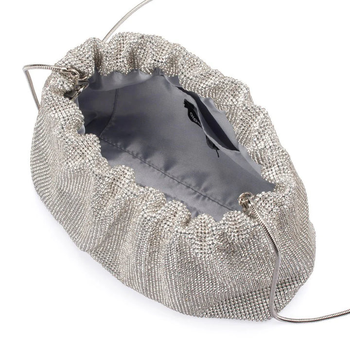 Jessie Crystal Mesh Pouch - Silver