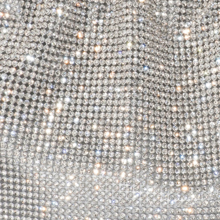 Jessie Crystal Mesh Pouch - Silver