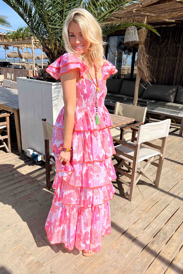 Place Du Soleil Tiered Maxi Dress 115 - Floral