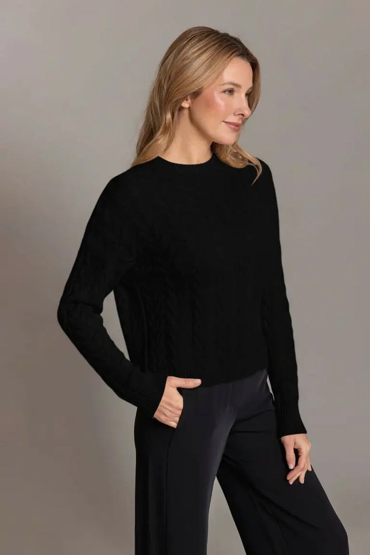 Lucy Cable Crew Neck - Ebony