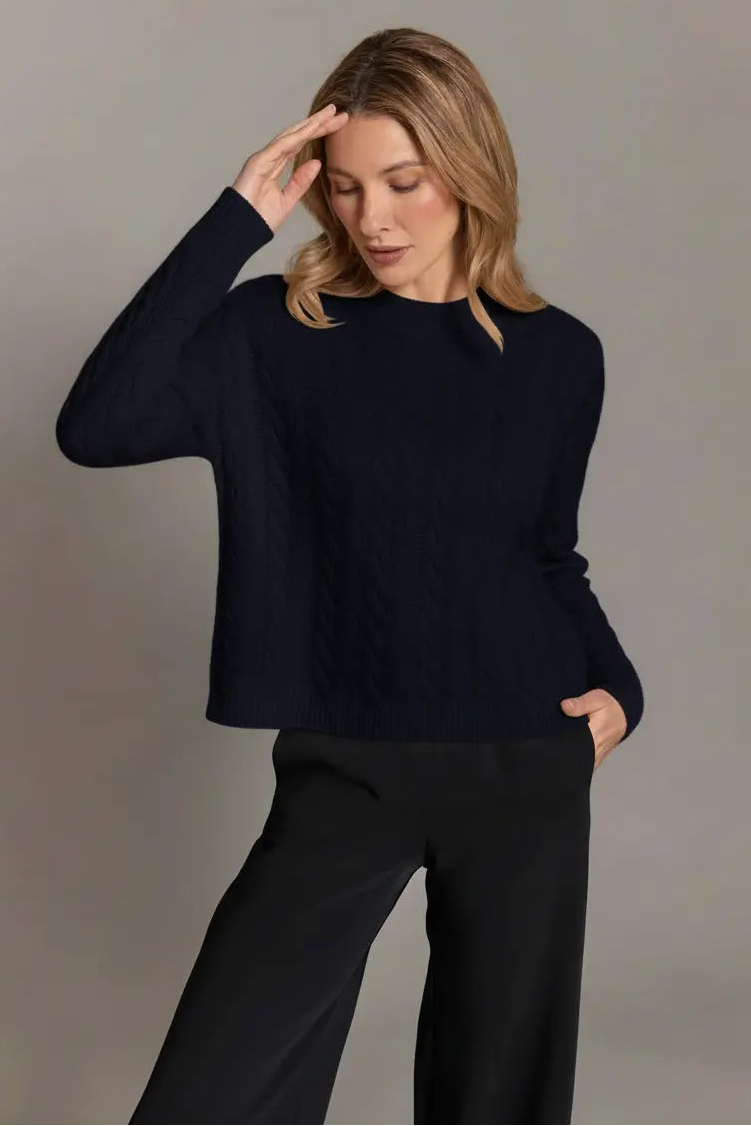 Lucy Cable Crew Neck - Indigo