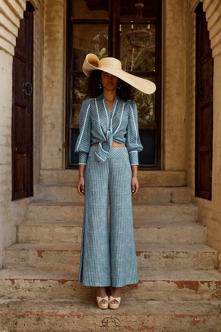 Panama Wide Leg Pant - Del Mar Stripe