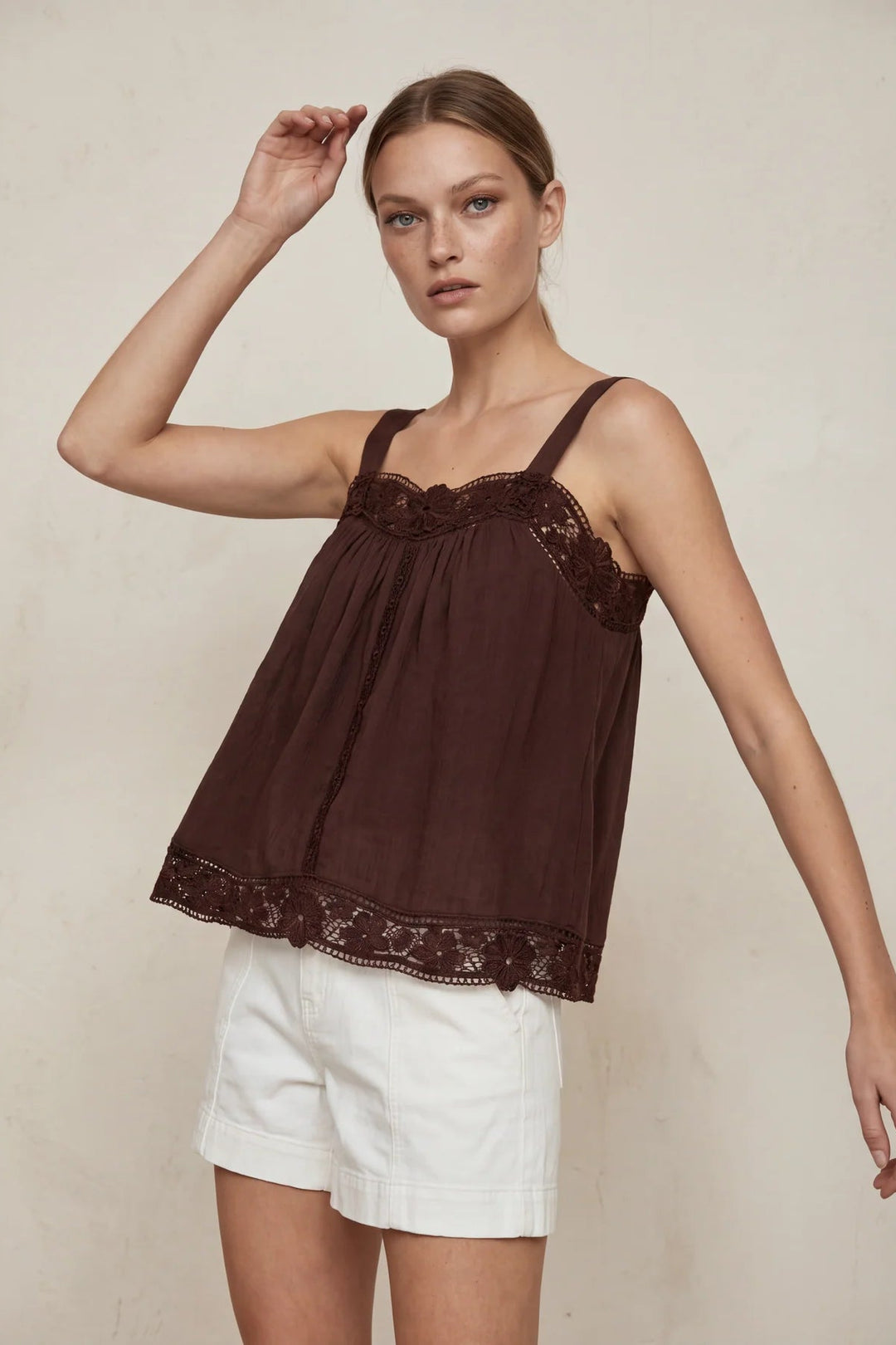 Lido Lace Top - Chocolate