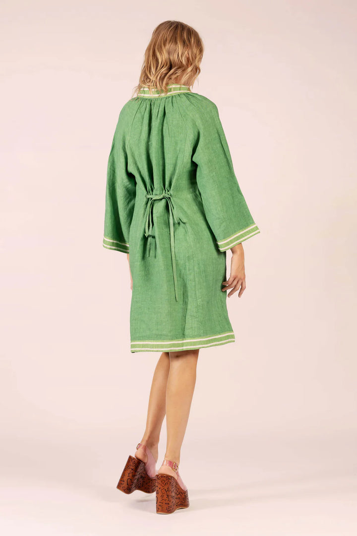 Allegra Linen Dress - Emerald