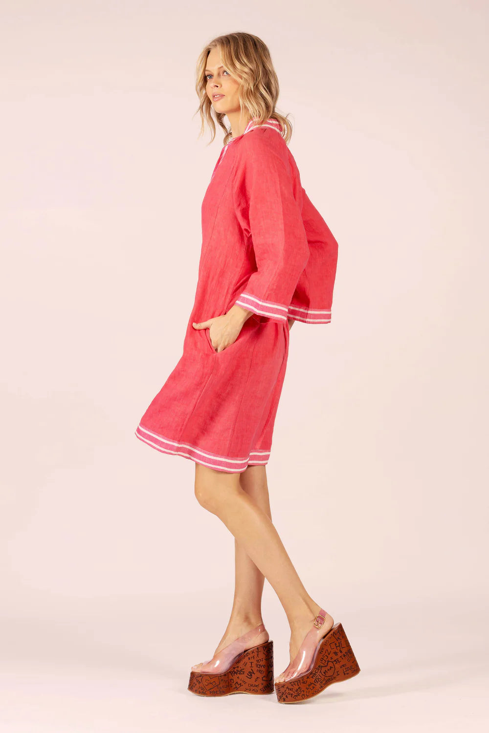 Allegra Linen Dress - Watermelon
