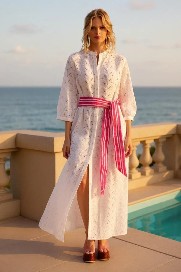 Cirque Shell Lace Maxi Dress - White