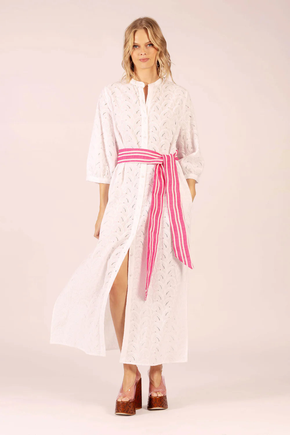 Cirque Shell Lace Maxi Dress - White