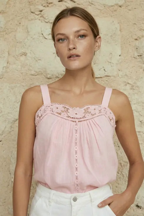 Lido Lace Top - Pink