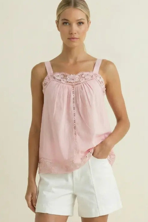 Lido Lace Top - Pink