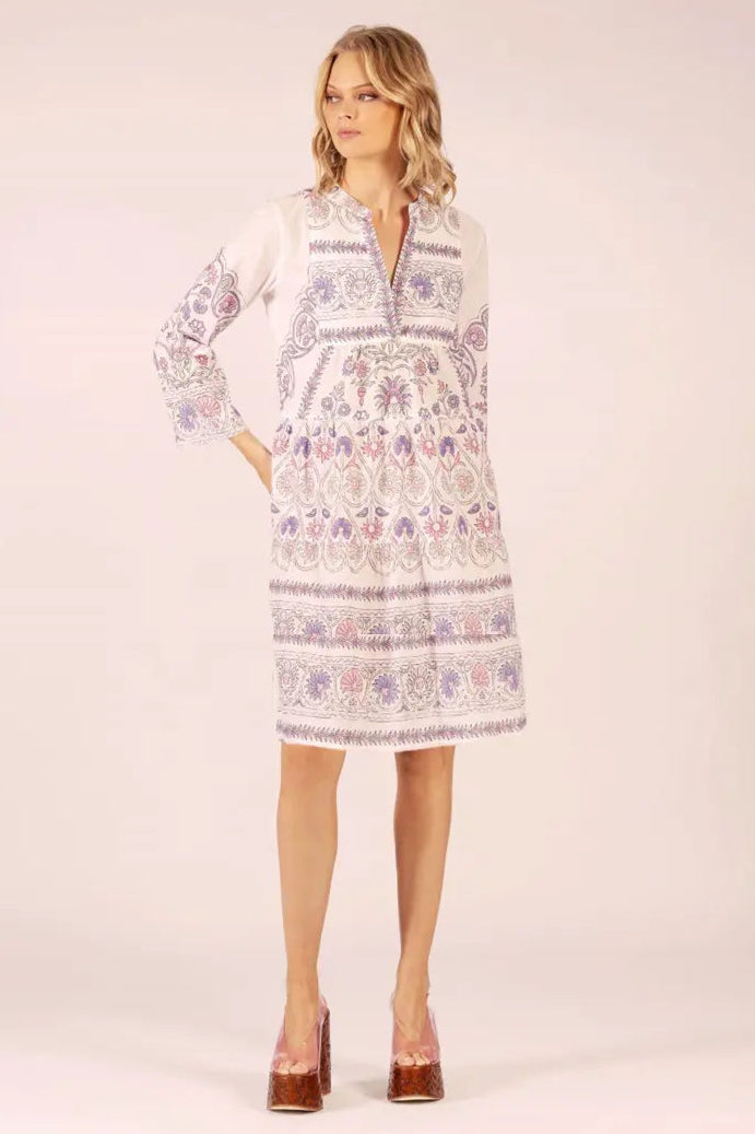 Lola Morocco Midi Dress Hindi White