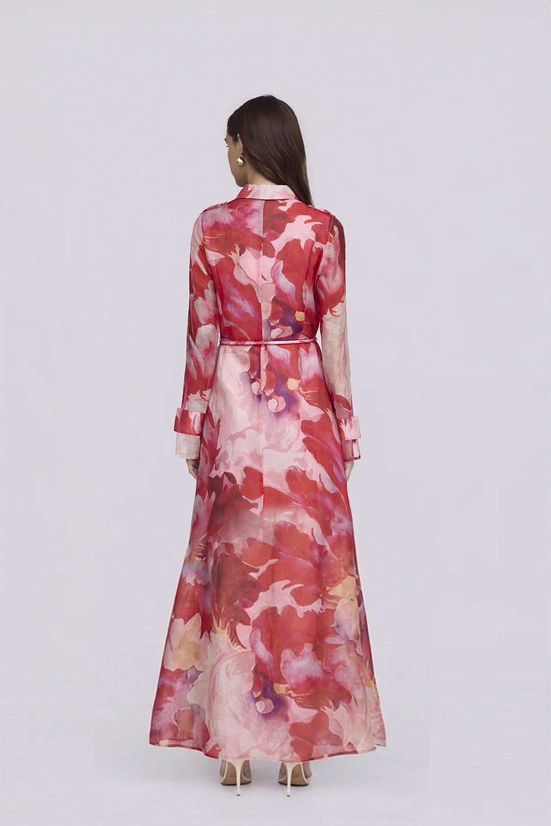Louna Maxi Dress - Pink Red Floral