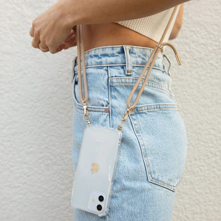 Bisque Beige Crossbody Phone Strap