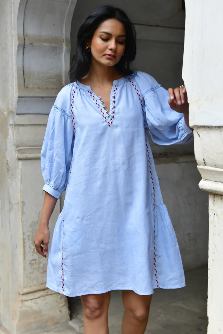 Azure & Indigo Maya Shift Dress Sky