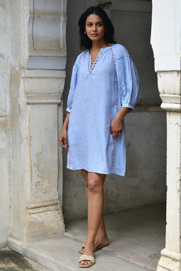 Azure & Indigo Maya Shift Dress Sky
