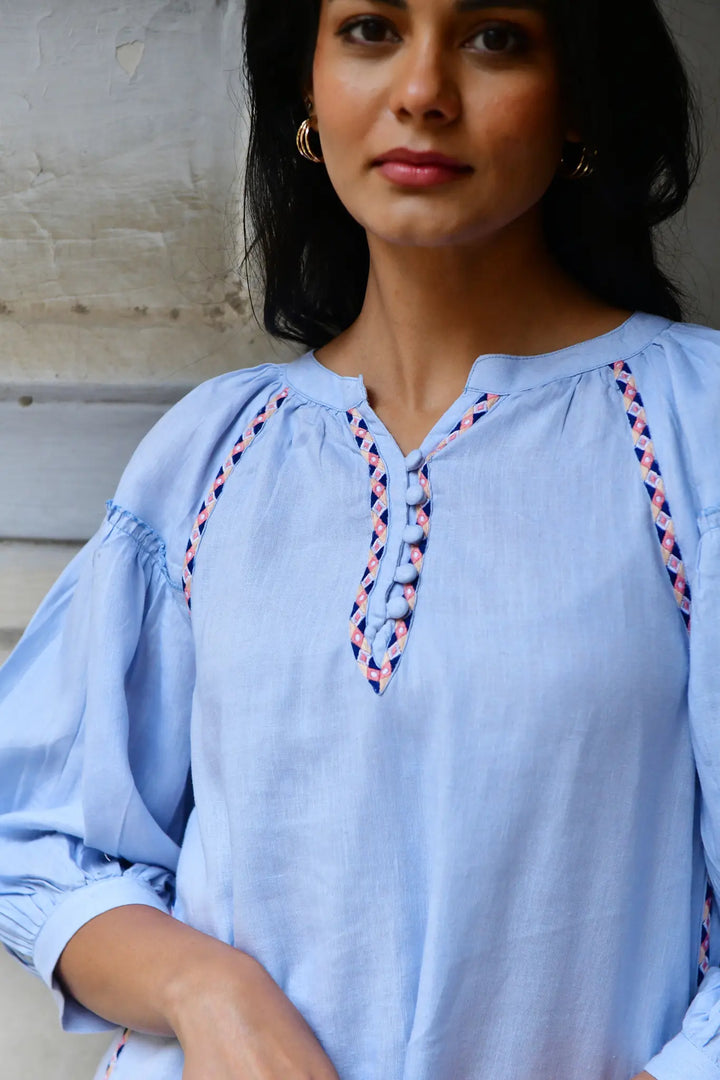 Azure & Indigo Maya Shift Dress Sky