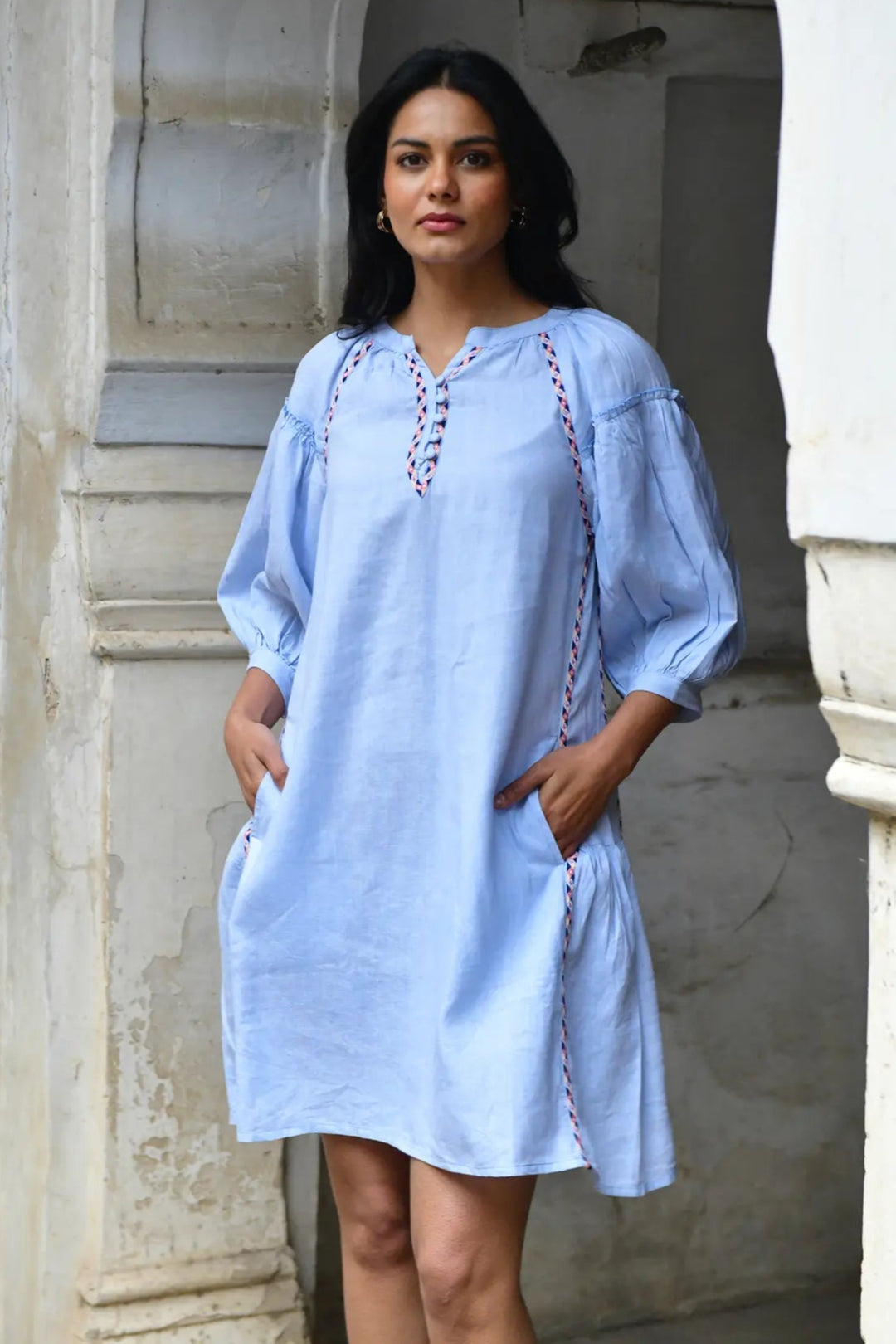 Azure & Indigo Maya Shift Dress Sky