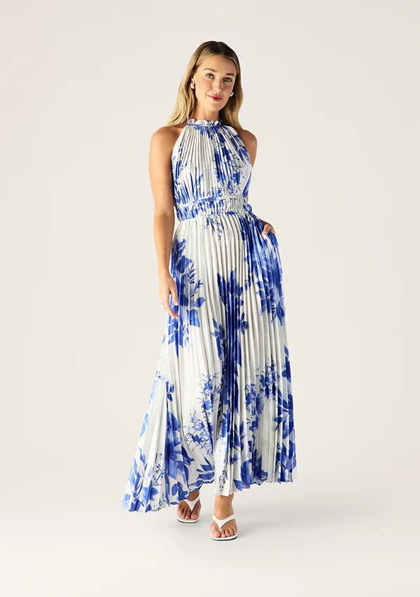 Isola Plisse Midi Dress