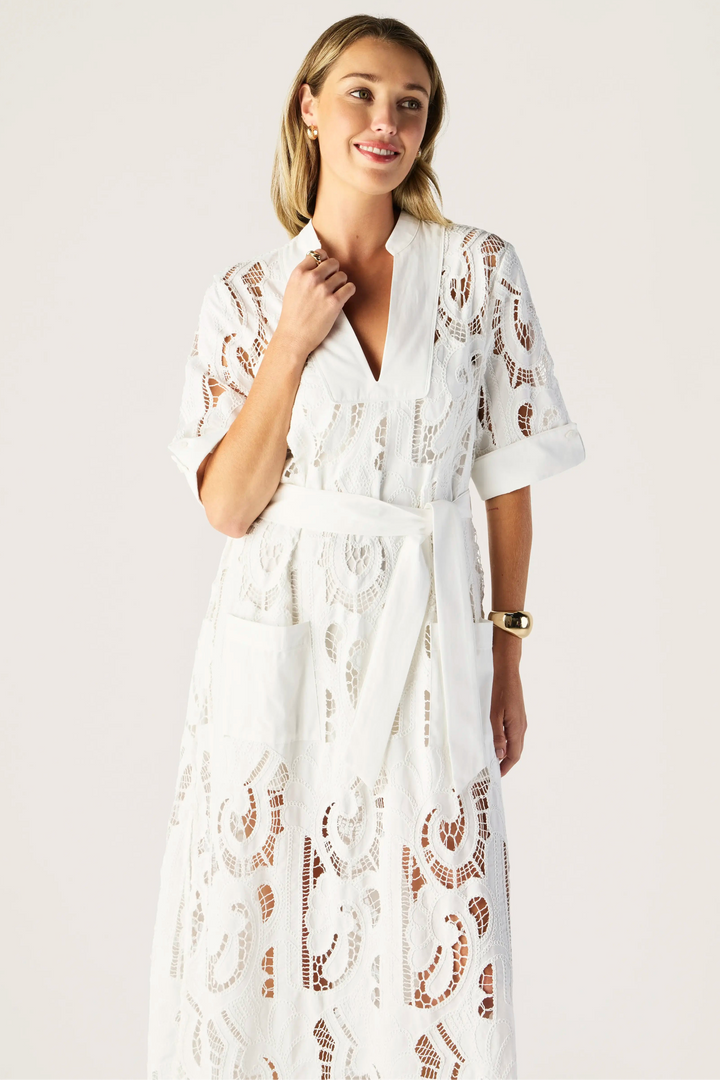MOS the Label Marbella Shift Dress Bright White