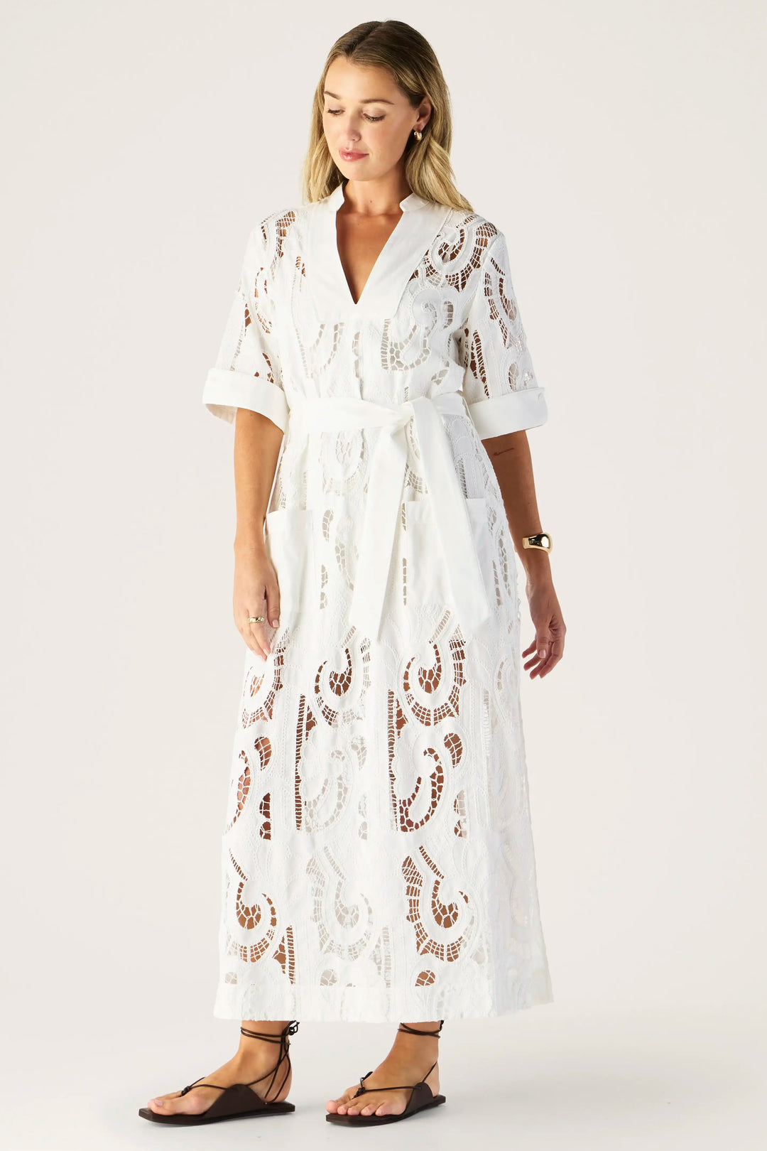 MOS the Label Marbella Shift Dress Bright White